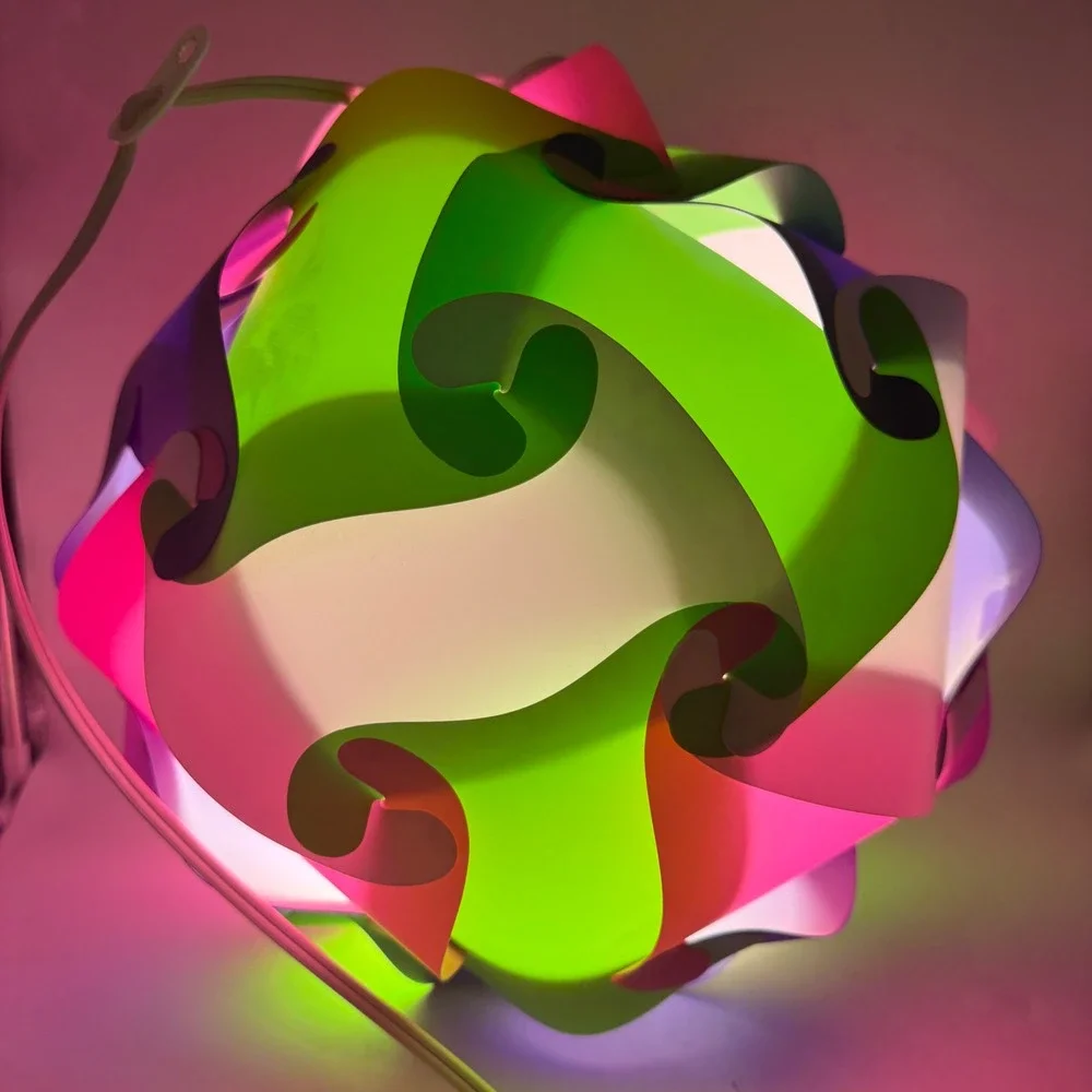 Infinity Puzzle Lamp Shade Multicolor Modular IQ Light Geometric Sphere Decor